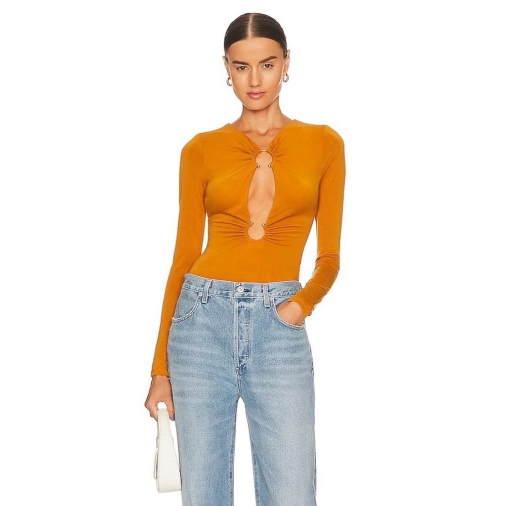 Reyes Bodysuit in burnt orange